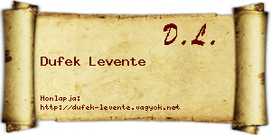 Dufek Levente névjegykártya